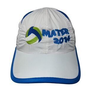 Mater 2014 Strapback Hat White OSFA Adjustable Embroidered Breathable Hit Wear